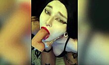 Beautiful cute blonde whispers dirty secrets while dildo fucks her tattooed pussy.