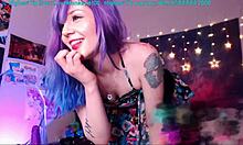 trickynymph grinds dildo on clear chair in horny webcam stream