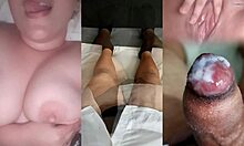 saw my ex rubbing her tight wet pussy so i jerked my small cock watching