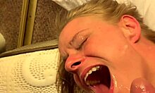 Ripping clothes to bust slut's pussy wide titty fuck ends in huge thick sperm facial cumshot