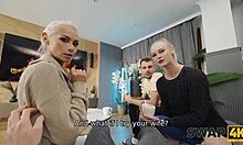 Kinky Couple Fucks Young 18+ Girl After Feet Massage Cuckold Boyfriend Watches Closely