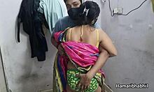 Hot Indian bhabhi in pink silk saree gets fucked hard by lover