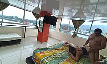 Boss's Wife Shares Bed Creampie Full Milk Load in Hotel