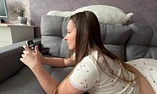 Real Homemade Babe Sucks and Cums Rough!