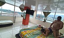 Boss's Wife Shares Bed Creampie Full Milk Load in Hotel