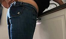 Coming home from work finds stepmom washing dishes quick kitchen doggystyle creampie