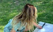 blonde big tits teen in lingerie spreads ass on date for you 😍🍑🔥