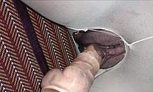 her sticky juices let both fingers plunge deep inside tight shaved pussy