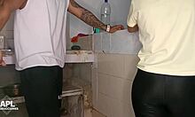 While chatting with my stepmom's friend in kitchen I end up fingering her juicy pussy till I fuck her - part 1