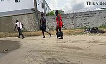 Amateur couple heads outdoor for secret ass play in hidden spot