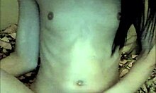 emo tranny strokes cock blasts thick load all over her belly