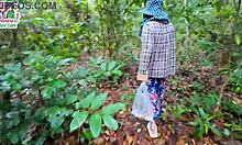 thai teen mushroom picking turns into rough outdoor pussy fuck