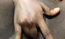 my ebony pussy lips drip during solo anal masturbation creampie