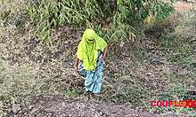 Desi Village Girl Peeing in Fields Then Bent Over Doggystyle Deepthroat Big Cock Creampie