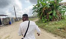 Amateur couple heads outdoor for secret ass play in hidden spot