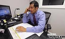 big titty alana lace kneels deep for boss's throbbing monster cock