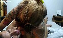 whoa, cutie in mesh lingerie drenches stepdaughter's big ass in milk 💦🍈