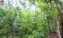 thai teen mushroom picking turns into rough outdoor pussy fuck