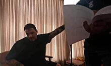 porn babe's big tits and monster cock tease backstage before anal pounding