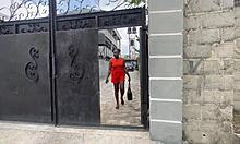 Amateur couple heads outdoor for secret ass play in hidden spot