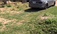 Cheap fat slut with big ass spreads wide in budget hotel for monster cock