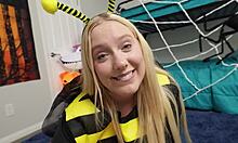 step sis kallie taylor craves bros huge candy cock rides it sloppy cowgirl