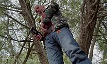 Spanish Blonde MILF Wife Risks Public Park Blowjob and Outdoor Fuck with Hubby