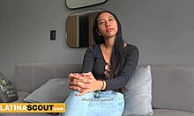 slim latina model 😏 acts shy at casting but rides huge cock hard 🔥