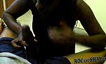 ebony wife slurps cock then anal fucked bent over kitchen counter