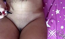 filipina teen shyly writes on her bare skin solo