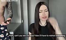 Telari loves monster cock while cuckold husband watches cum