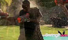 HOT SUMMER SWINGERS STRIP NAKED for group fun and wild orgy vibes!