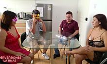 Real couple swap partners first time orgy double penetration creampie