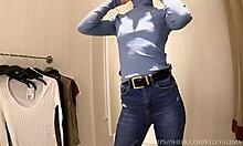 imagine this sexy teen's small tits slipping out during her try-on haul?