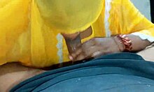 neha bhabhi kneels close-up slurping huge dick till thick cumshot fills her mouth