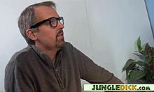 wild horny young chick's tight ass wrecked by huge bbc as racist old man watches in shock