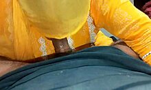 neha bhabhi kneels close-up slurping huge dick till thick cumshot fills her mouth