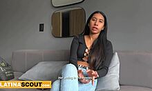 slim latina model 😏 acts shy at casting but rides huge cock hard 🔥