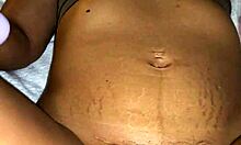 latina milf esposa's tight hairy wet pussy lips get upclose play creampie missionary by husband ripping clothes