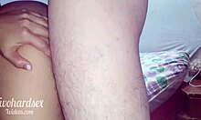 Young latina's tight ass stops full anal creampie