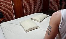 Behind scenes curvy Brazilian mulata screams orgasms double fucked facial cum