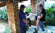 spycam catches wife cheating with two best friends double penetrating her tight pussy at work!