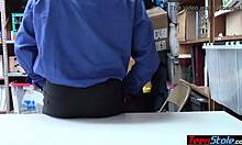 Pierced Nippled Ebony Thief Anally Fucked By Mall Cop