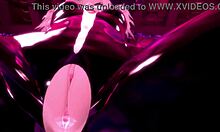 gothic girl straps on for bdsm pegging viro vr