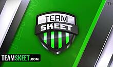 Risky stepbro sex right in the room with her!