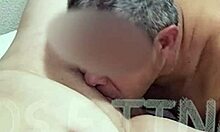 i can't resist my husband's tongue devouring my tasty wet shaved pussy on bed