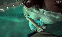 Pov slut teases then fucks hard right by the pool edge