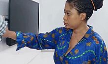 Husband Sneaks Monster Cock Into Maid's Wet Pussy While She Cleans Sitting Room!