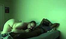 Pawg wife with glasses wakes hubby for sloppy black cock riding creampie pt 1