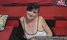 skinny german milf dives into wild amateur gangbang casting